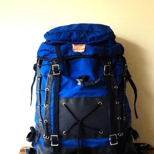 Sacs Millet original sherpa walter cecchini alpine pack blå canvas ryggsäck alpini ryggsäck bushcraft friluftsväska canvas vintage gorpcore