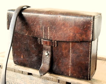 Vintage Swiss Army First Aid Medic Bag -Leather Case of the Swiss Military - Made of Sturdy Leather - steampunk