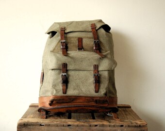 Swiss Army Backpack - Rucksack Salt and Pepper - Vintage Manbag