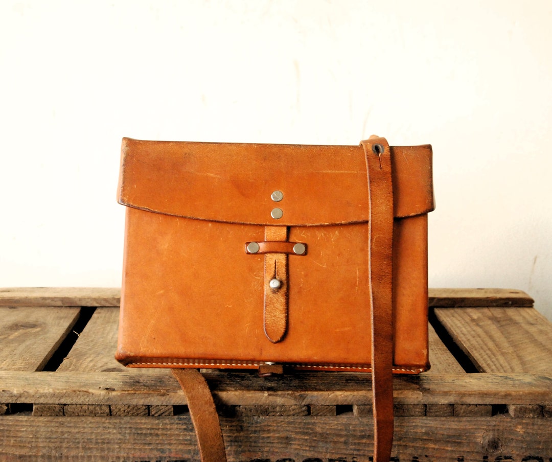 Vintage Swiss Army Map Bag old Leather Chart Case of the Etsy