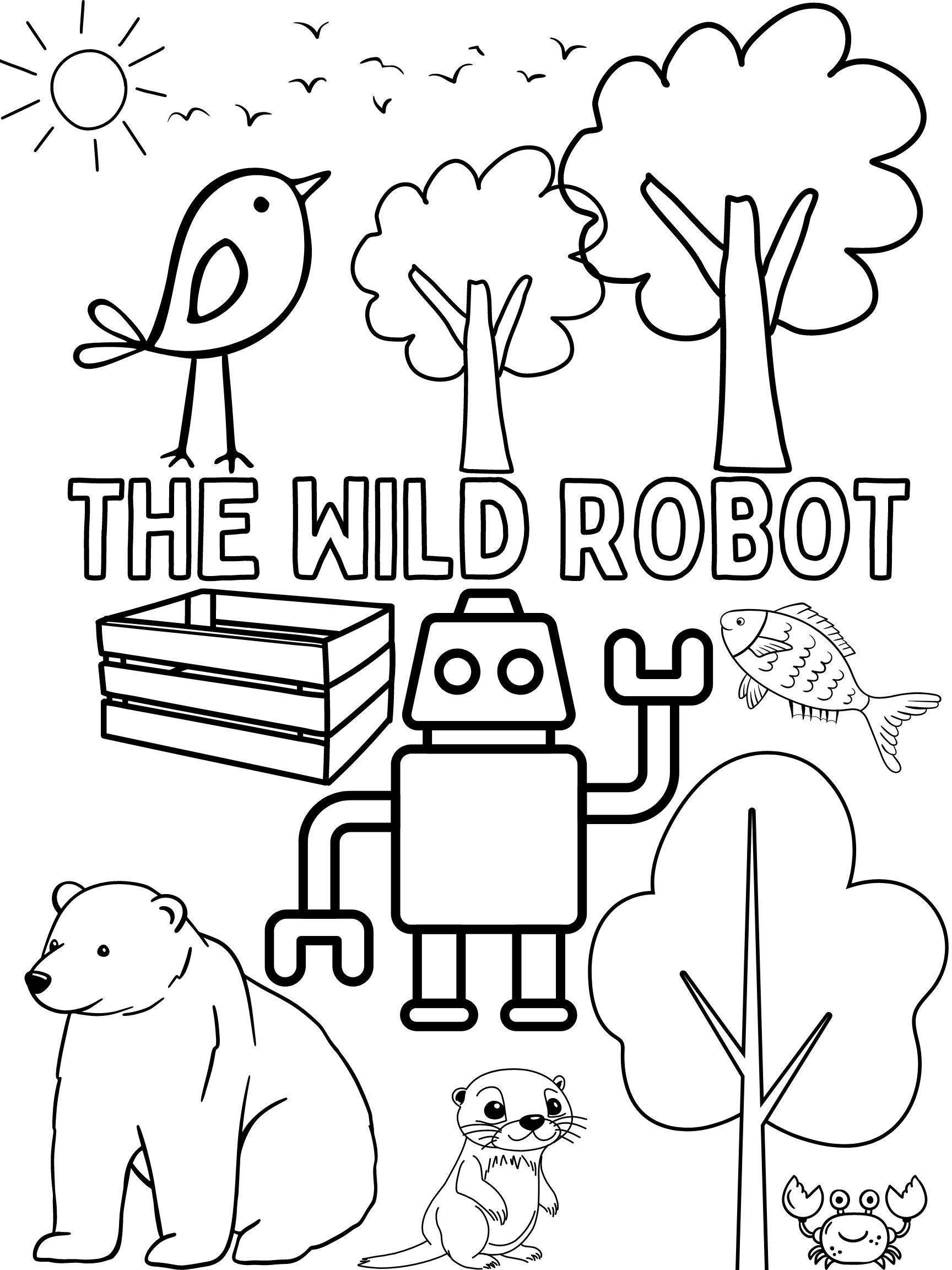 the-wild-robot-coloring-page-etsy for The Wild Robot Free Printables The Wild Robot Coloring Page - Etsy for The Wild Robot Free Printables
