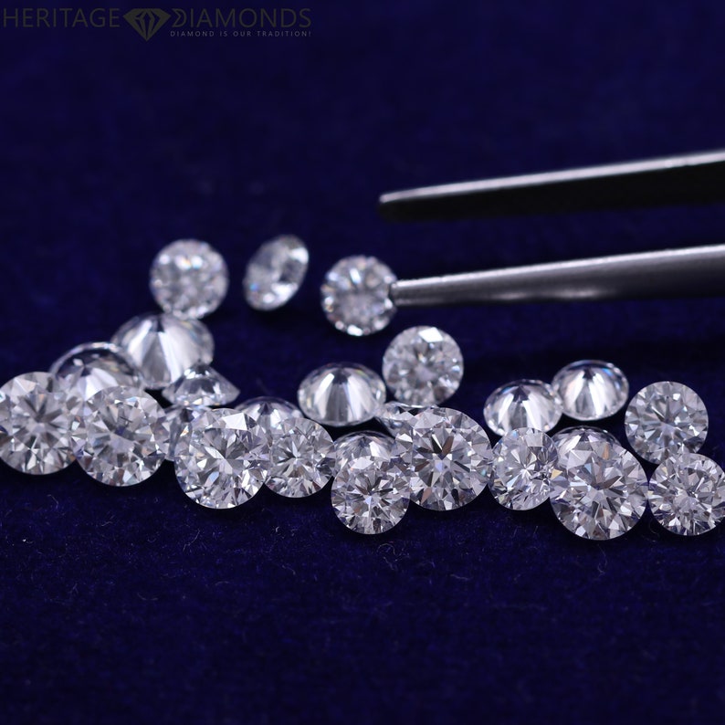 Loose Diamonds 0.90mm 100 Natural Real Round Brilliant Cut Etsy