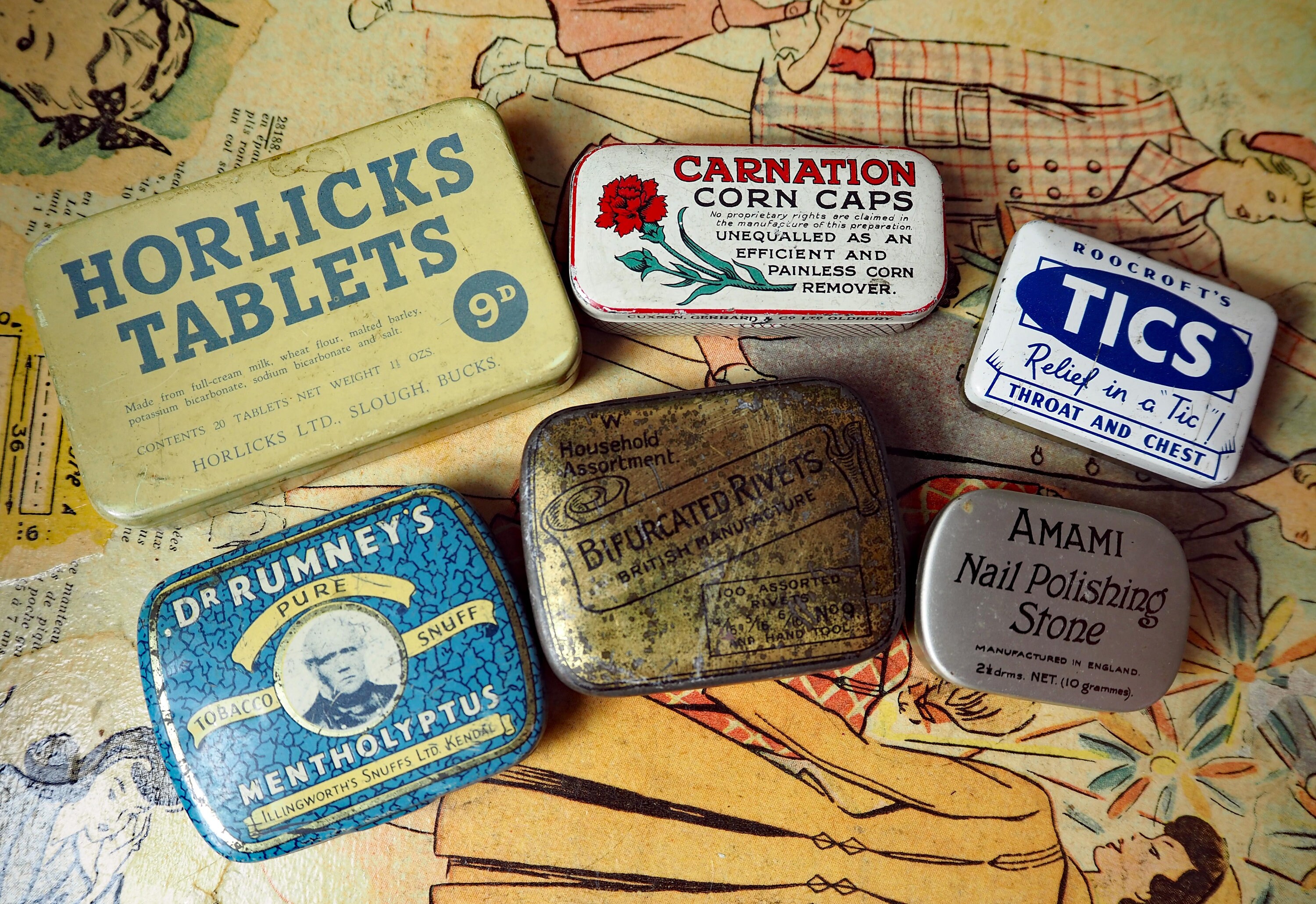 Small Vintage Tins Collectible Tins Vintage Display Etsy