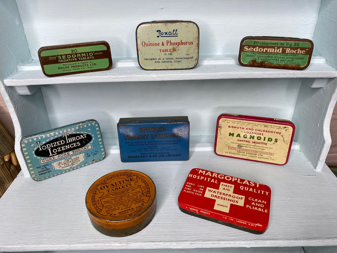 Small Vintage Tins Rare Tins collectable Tins Medical Tins Vintage
