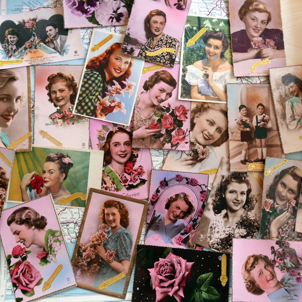 1950er Jahre Postkarten - Französische Postkarten - Kitsch Postkarten
