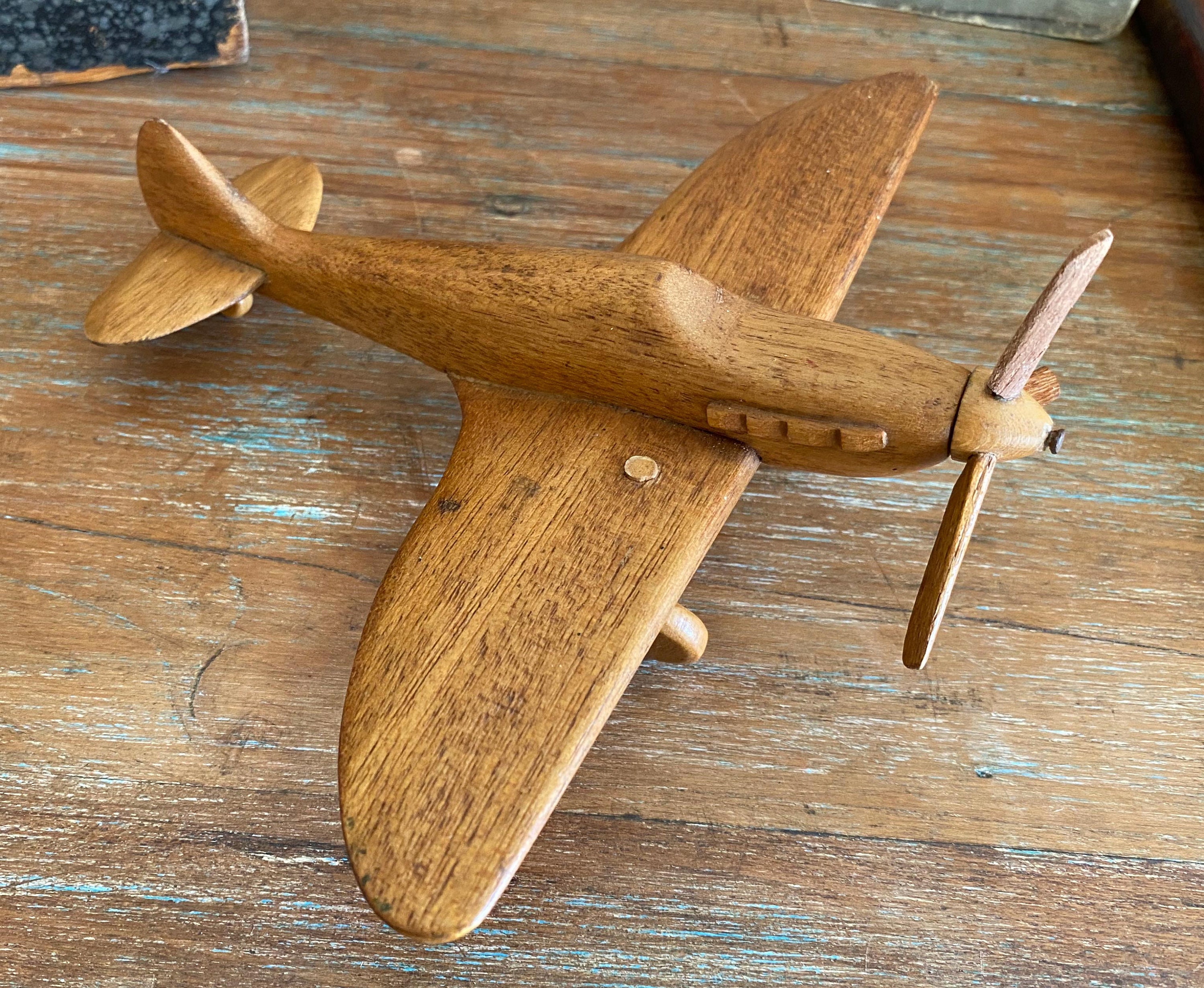 Vintage Wooden Plane Wooden Model Plane Handmade Etsy UK