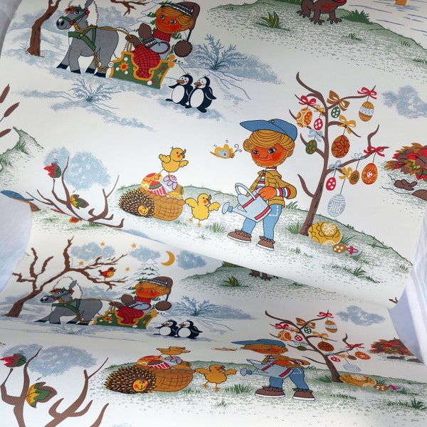 Vintage Wallpaper - Scandi - Childrens - 5 Metres