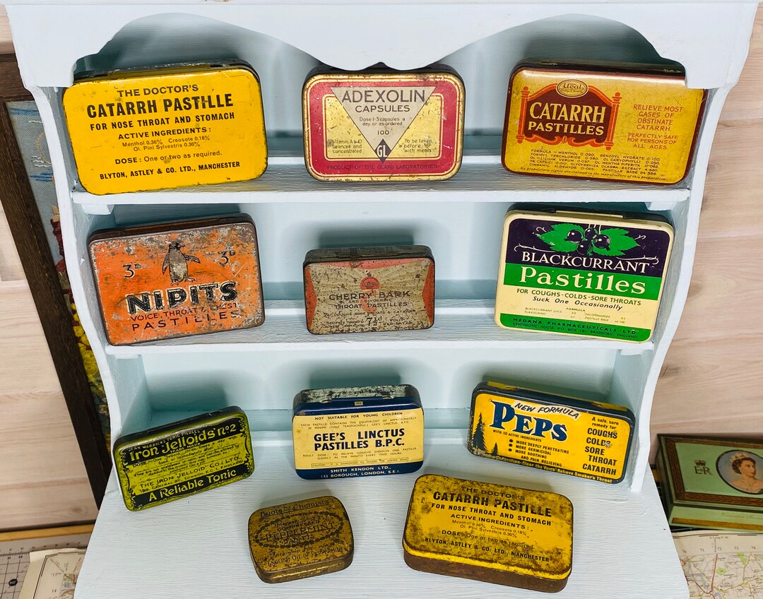 Small Vintage Tins Medical Tins for Vintage Display Collectable Tins