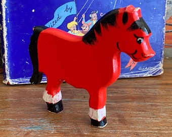 1970's Painted Wooden Horse - Vintage Children's Toys - Vintage Display