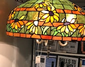 Hand made stain glass sunflower lamp.
