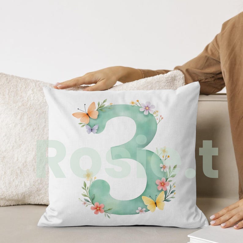 Watercolor Floral Numbers Clipart PNG, Pastel Flower Number Set 0-9 ...