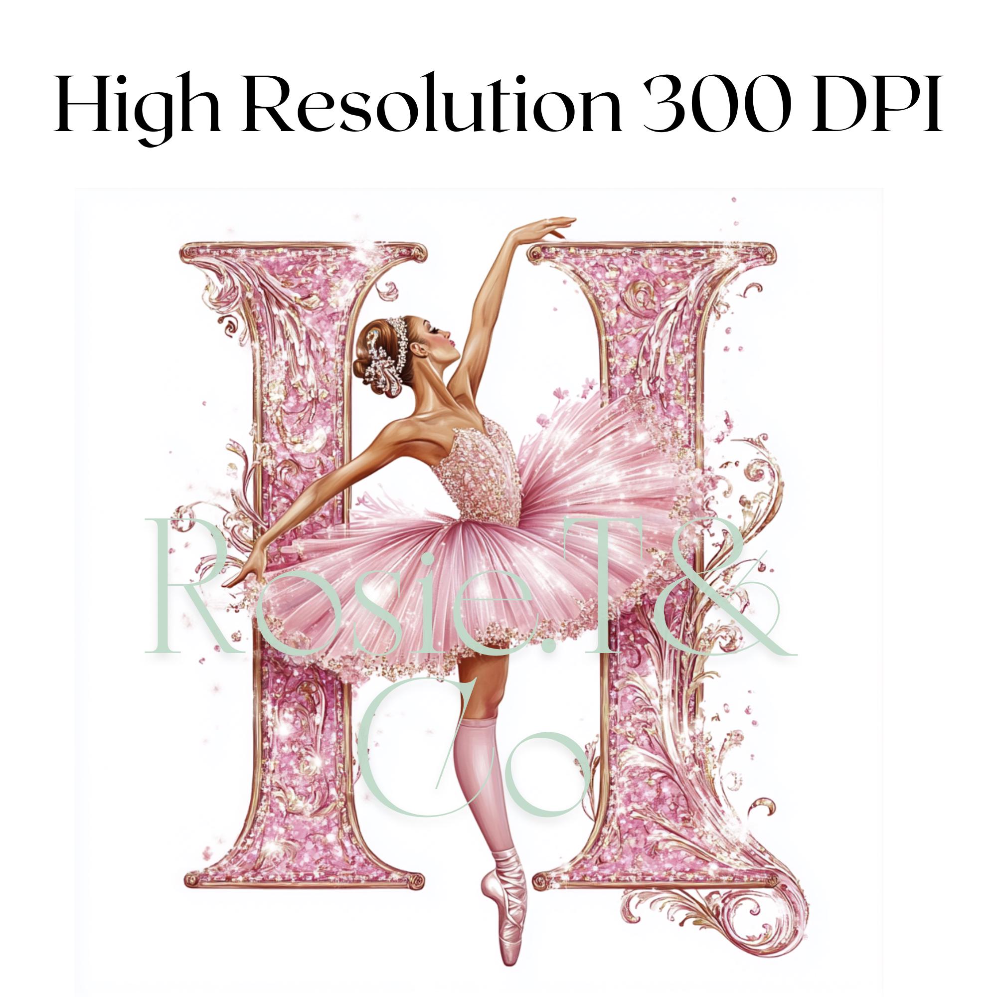 Ballerina Alphabet Clipart, Decorative Letters, Watercolor Png, Swan ...