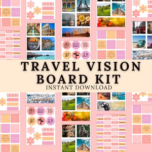 Vision Board Kits, Printable Manifestation Tools, Goal Setting Templates, Affirmations, Digital Vision Board, Travel Vision Board Kit