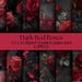 Dark Red Roses Digital Paper, Gothic Floral Seamless Backgrounds ...