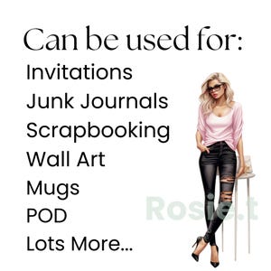 Boss Lady Clipart, Girl PNG, Office Girl Pink, Working Woman Planner Stickers Commercial Use image 2