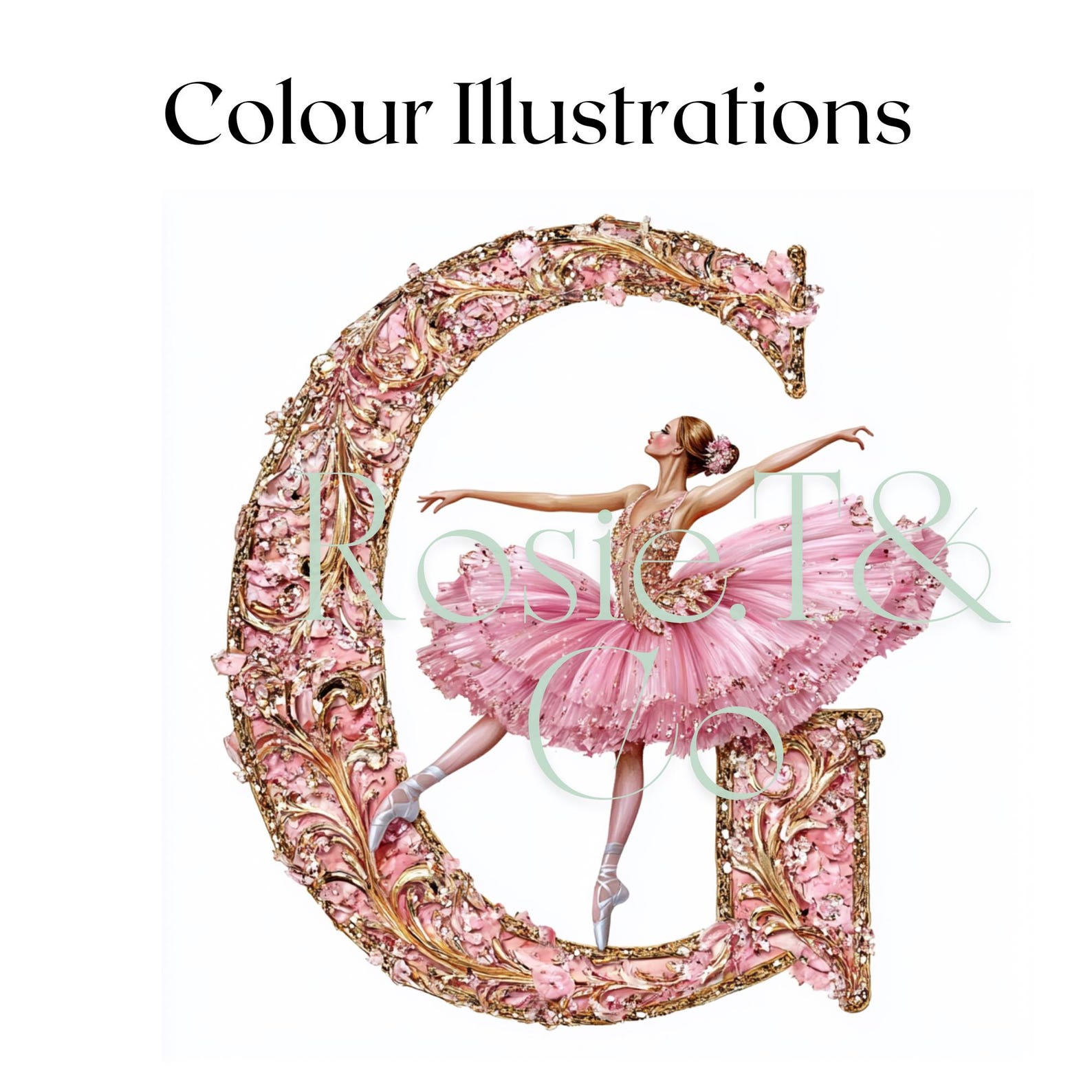 Ballerina Alphabet Clipart, Decorative Letters, Watercolor Png, Swan ...