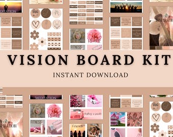 Vision Board, Vision Board Printables, Vision Board Kit, Affirmation Cards, Yearly Goal Tracker, Goal Planner, Self Reflection, Manifest