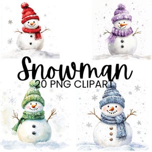 Snowman Clipart, Winter Clip Art, Snowman png, Snow Man Images, Christmas Illustration, Digital Download, Winter Scrap Book, Scrapbooking