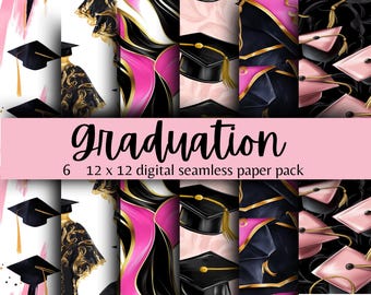 Graduation Paper: Seamless Scrapbook Patterns (Digital Download)