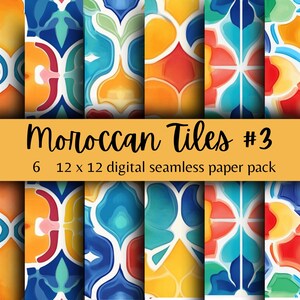 Carrelage marocain motif transparent papier numérique, belle impression mosaïque pour projets d'artisanat, conceptions de scrapbooking, impression de carreaux portugais