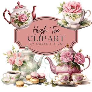 Clipart aquarelle thé haute définition théière clipart tasse à thé Illustration aquarelle fleur clip tasses à thé clipart tea party clipart usage Commercial