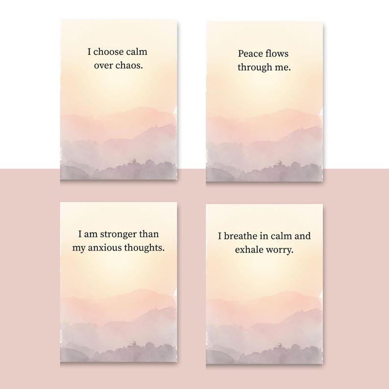 Anxiety & Calm Affirmation Cards | Printable Self-care Cards | Mental ...