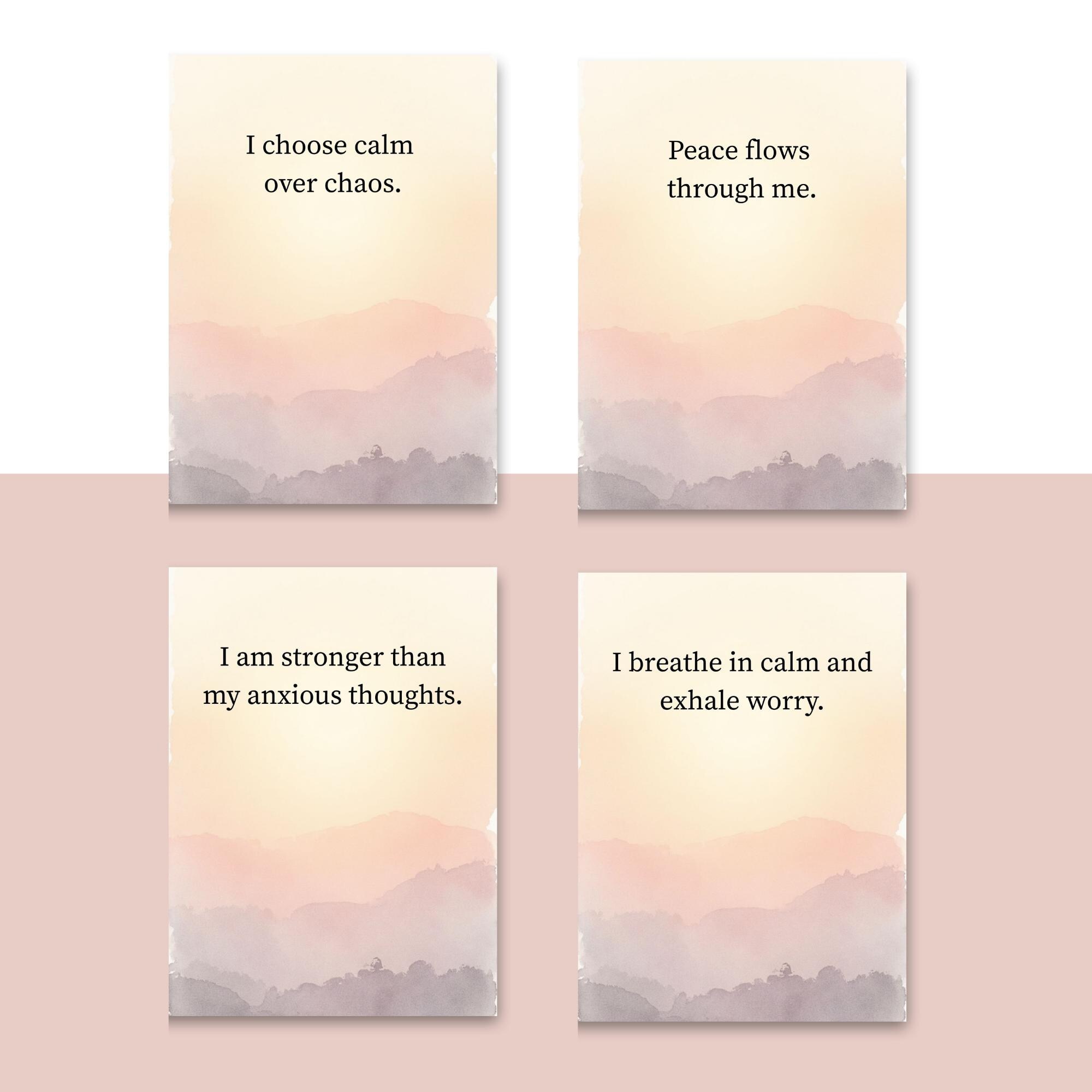 Anxiety & Calm Affirmation Cards | Printable Self-care Cards | Mental ...