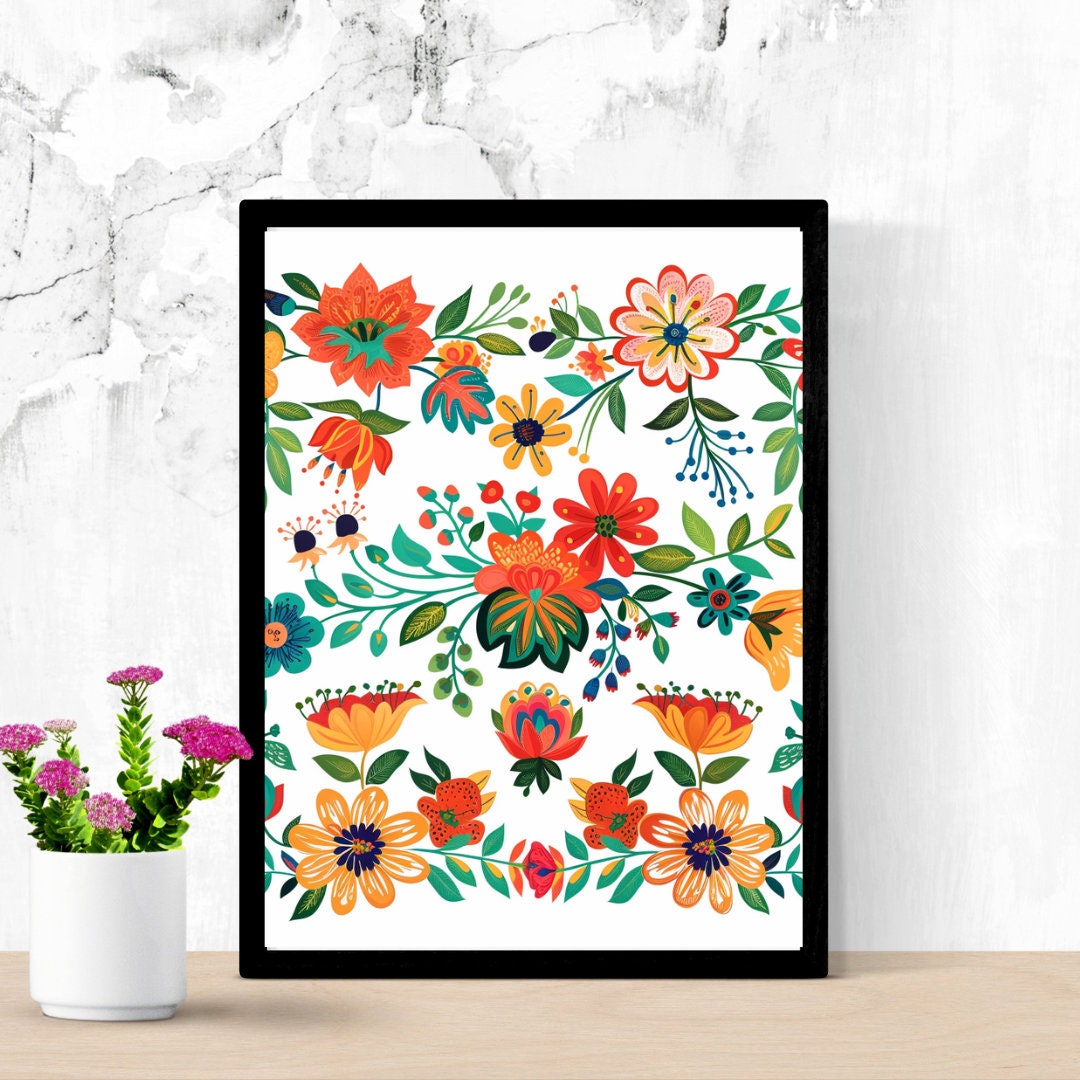Mexican Fiesta Clipart Illustration Floral Watercolor Flowers Cinco De ...