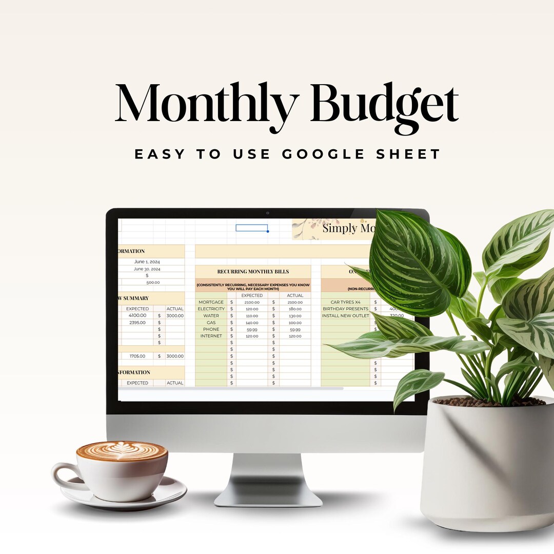 Monthly Budget Tracker Google Sheets, Expense Tracker, Finance Planner ...