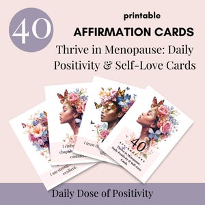 Cartões de afirmação da menopausa, baralho de autocuidado positivo para mulheres, presente para ela, incentivo diário e aumento da mentalidade, meia-idade positiva