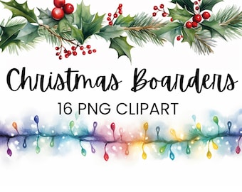 Christmas Border Clipart, Winter Floral Frame, PNG image Transparent, Xmas Light Clip Art, Christmas Design, Decorative Light, Scrap Book