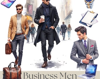 Business Men Clipart Bundle | Modern Office Fashion PNG | Professional Men Digital Download