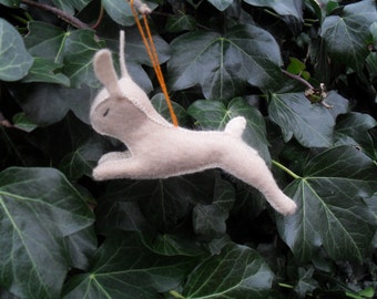 Hanging Hauntie Hare felt pdf sewing pattern. Christmas tree, Easter or seasonal decoration.