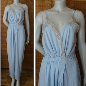 Vintage 1970s/70s Ossie Clark for Charnos Ice Blue ALL IN ONE Boudoir