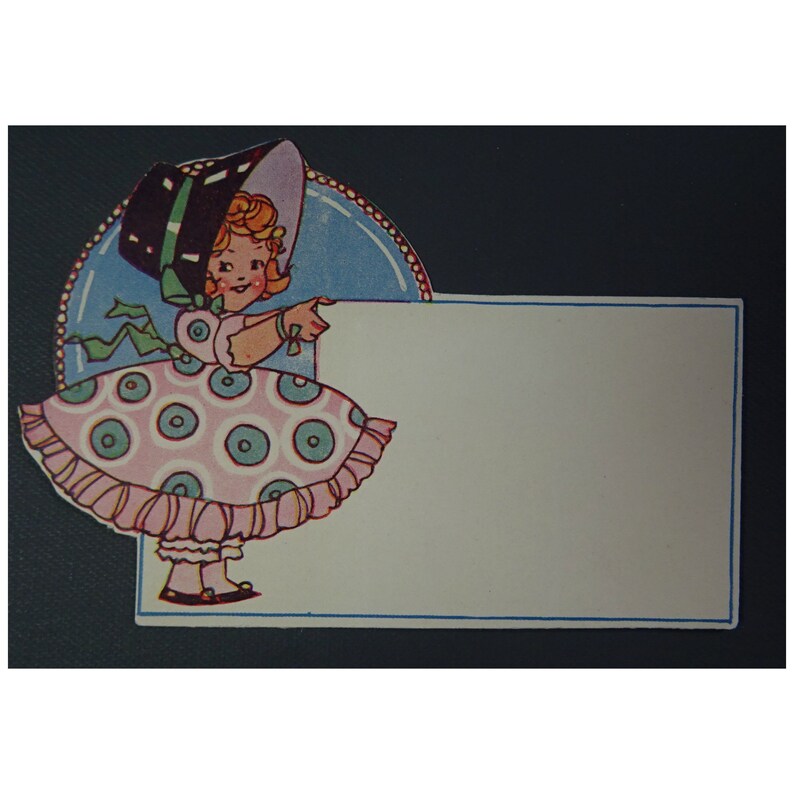 Vintage 1950s50s Children/'s PARTY PLACE CARDS Pixies Clowns Pierrot