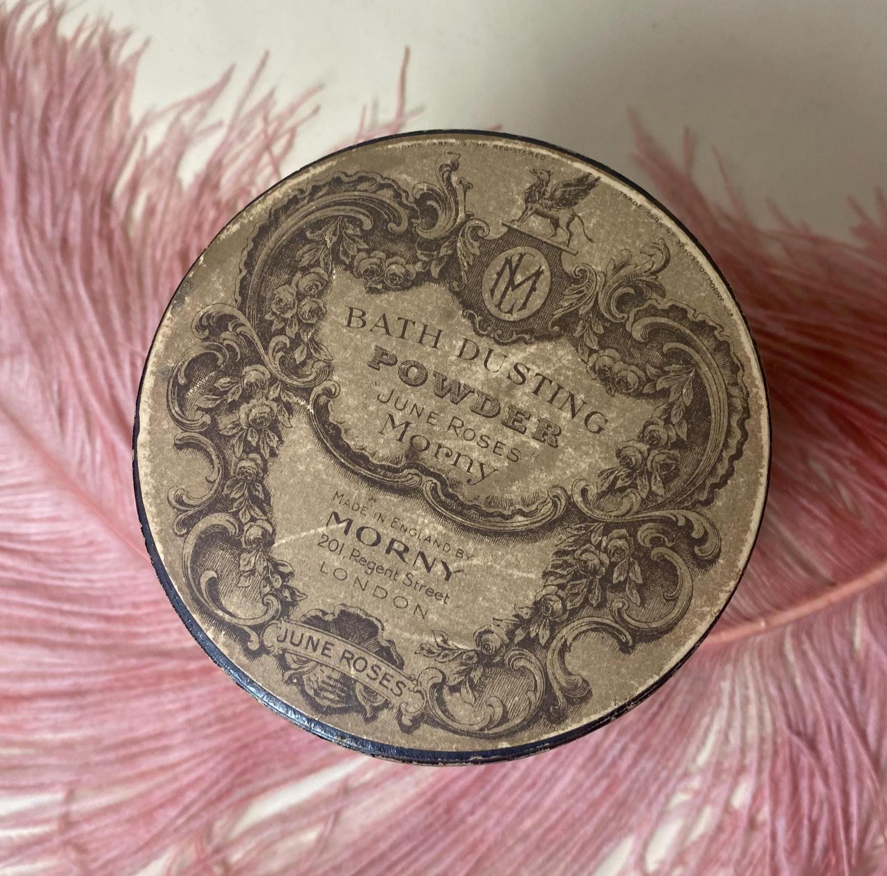 Vintage 1910s/10s 1920s/20s Morny June Roses DUSTING POWDER BOX Packaging Boudoir