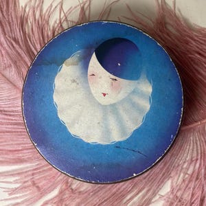 Vintage 1920s/20s Art Deco French Pierrot Gourmand CHOCOLATE/SWEET TIN Boudoir Display