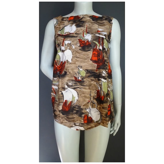 Vintage 1950s/50s Cotton SUN TOP/BOTTOMS Two Piece