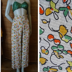 Vintage 1930s/30s FLORAL COTTON TROUSERS Antique Costume