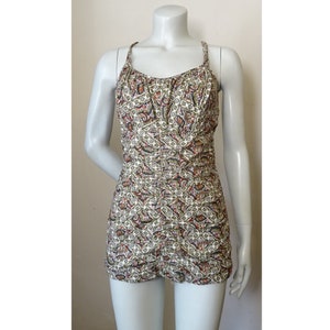 Vintage 1950s/50s Jantzen Cotton SWIMSUIT/BATHING COSTUME Pin Up Beach