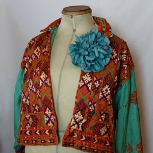 Vintage 1950s/50s 1960s/60s TURQUOISE FLOWER CORSAGE Costume Milinery Wedding