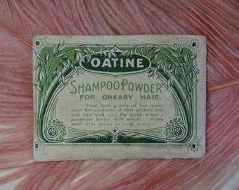 Vintage 1920s 1930s/30s Rare Oatine SHAMPOO POWDER SACHET Boudoir Display