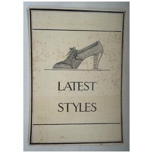 Vintage 1920er/20er Jahre 1930er/30er Jahre Schuh ADVERTISING CARD/Werbung selten
