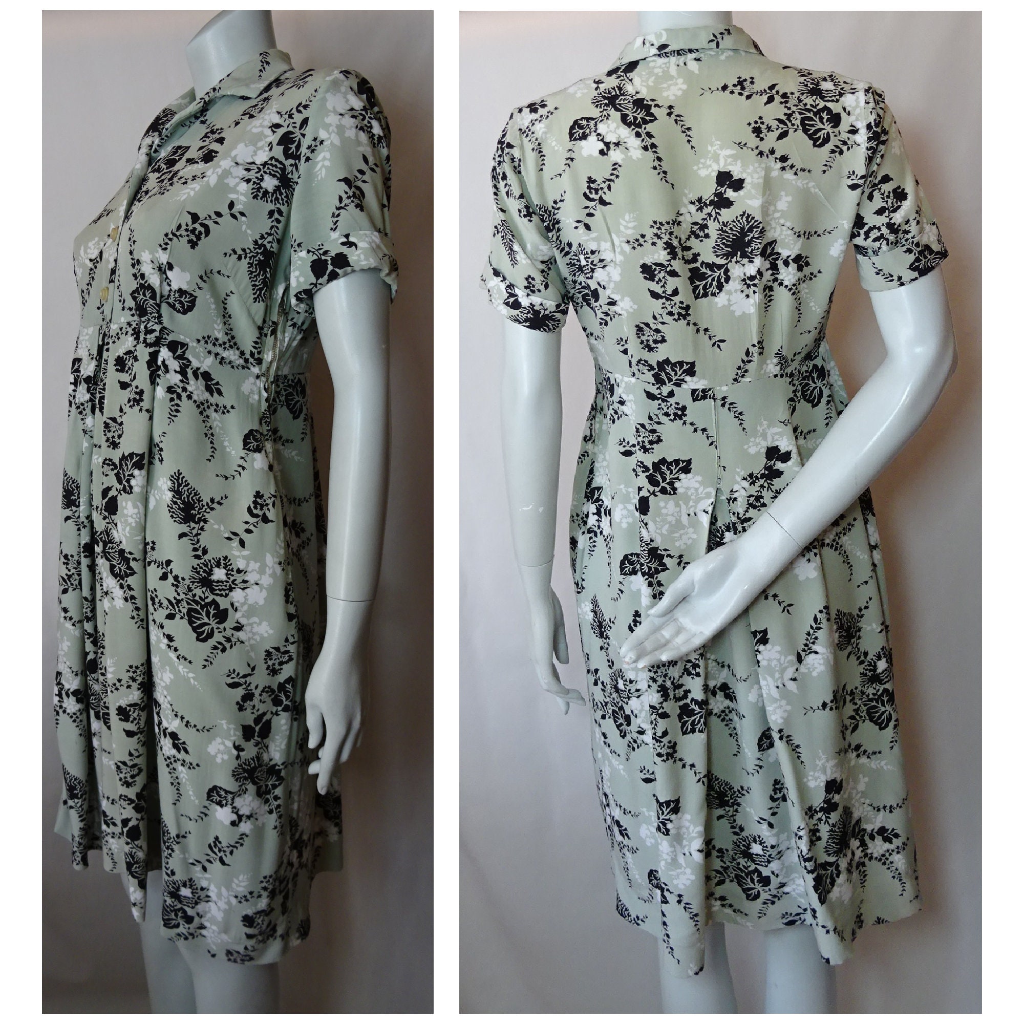 Vintage 1940s/40s Novelty Print Pattern DAY DRESS Fabric - Etsy UK