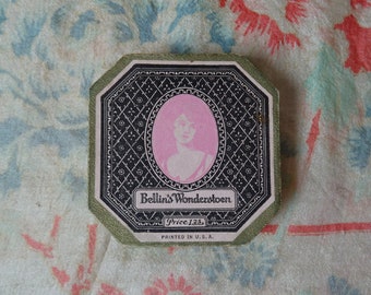 Vintage 1920s/20s 1930s/30s BELLIN&#39;S WONDERSTOEN BOX Depilazione Imballaggio Boudoir