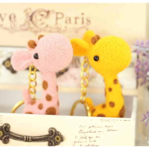 Wool Needlecraft Needlepoint Needle Felted Felting Cute Animal Kit HandmadeManga Animation Animate Cartoon Game Character, Giraffe Family