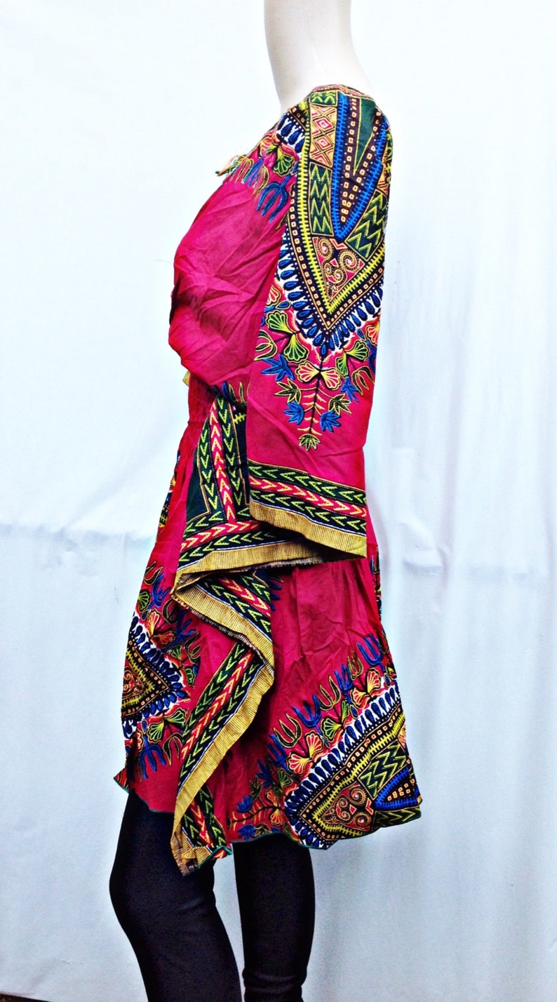 Hippie butterfly wing funky wild long boho African print,dress long pink dress