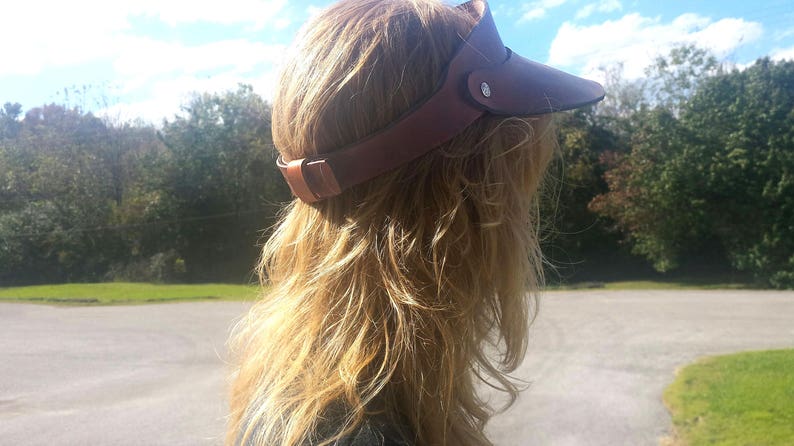 Leather Visor for Men or Women Father and even Gift for a Boyfriend Handmade Custom Leather for Christmas gift or Groom Made in the USA