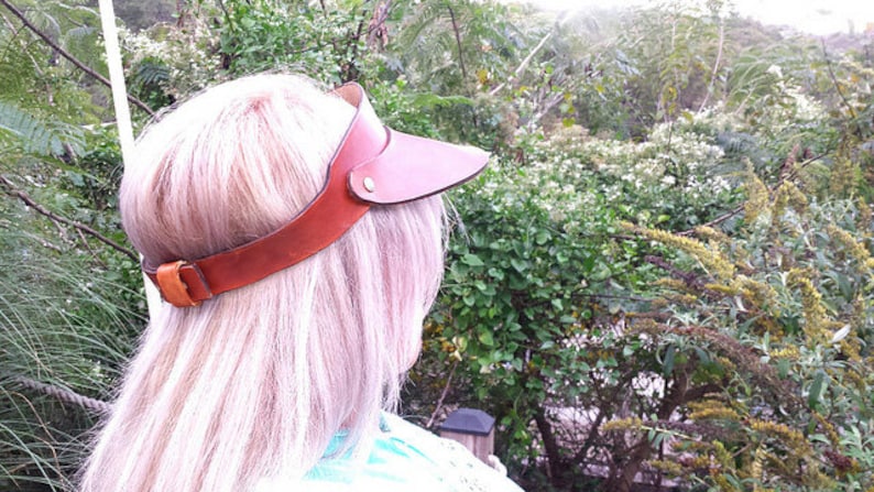 Leather Visor for Men or Women Father and even Gift for a Boyfriend Handmade Custom Leather for Christmas gift or Groom Made in the USA
