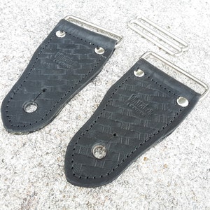 Set leren basketweave-gitaarbanden: heavy-duty 2&quot;-band